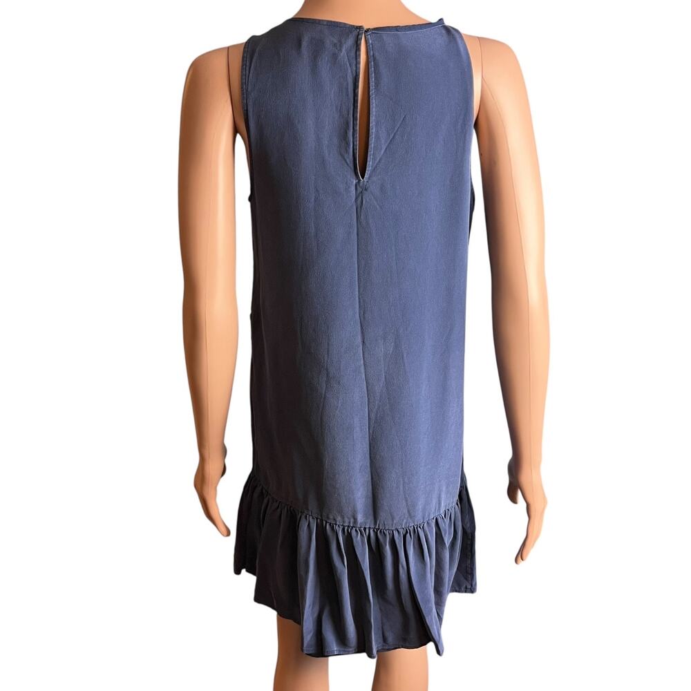 Joie Sleeveless Silk Mini Dress Ruffle Hem Med Minimalist Travel Resort Cruise - Picture 3 of 5